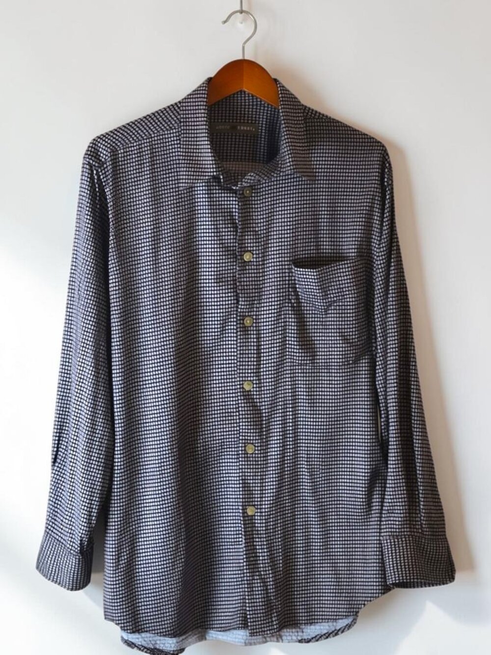Vintage John Henry Men’s Button Down Shirt Geometric Micro Print Size M Cotton